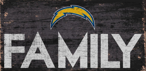 Los Angeles Chargers Sign Wood 12x6 Family Design