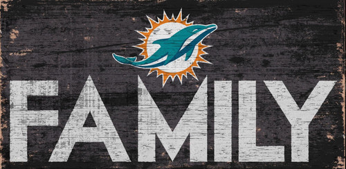 Miami Dolphins Sign Wood 12x6 Family Design