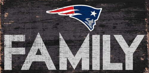 New England Patriots Sign Wood 12x6 Family Design