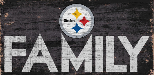 Pittsburgh Steelers Sign Wood 12x6 Family Design