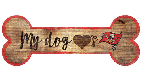 Tampa Bay Buccaneers Sign Wood 6x12 Dog Bone Shape