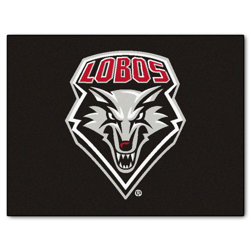 University of New Mexico - New Mexico Lobos All-Star Mat "Wolf Head & LOBOS" Logo Black