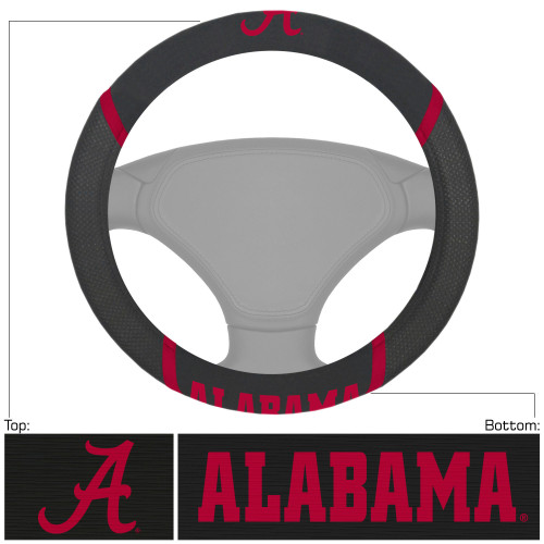 University of Alabama - Alabama Crimson Tide Steering Wheel Cover A Primary Logo Black