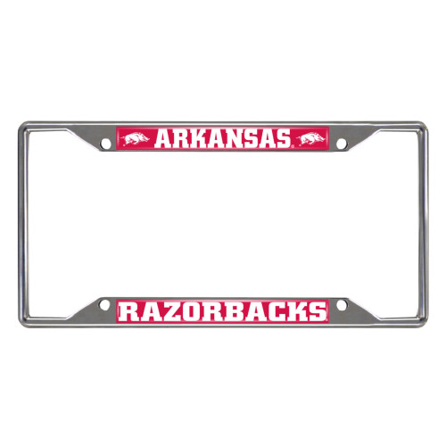 University of Arkansas - Arkansas Razorbacks License Plate Frame Razorback Primary Logo Chrome