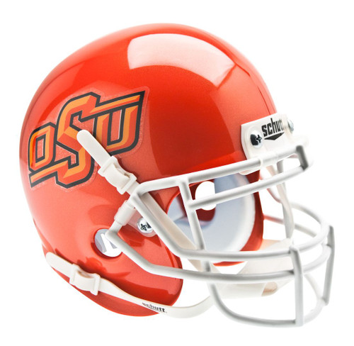 Oklahoma State Cowboys Schutt Mini Helmet - Alternate Helmet #7, Pearl Orange with OSU Logo