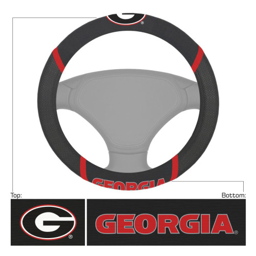 University of Georgia - Georgia Bulldogs Steering Wheel Cover G Primary Logo and Wordmark Black