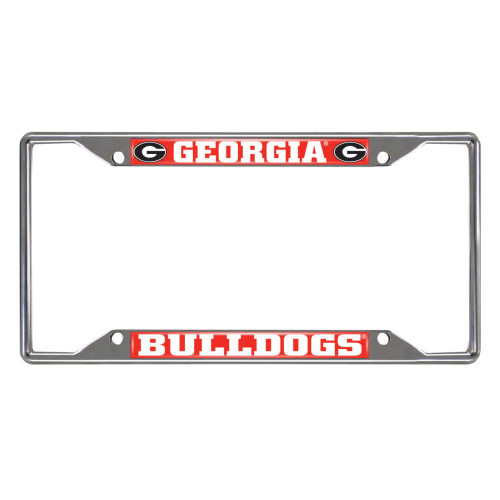 University of Georgia - Georgia Bulldogs License Plate Frame G Primary Logo and Wordmark Chrome