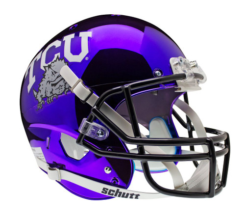 TCU Horned Frogs Schutt XP Full Size Replica Helmet - Chrome Purple Alternate 5
