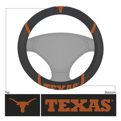 University of Texas - Texas Longhorns Steering Wheel Cover Longhorn Primary Logo and Wordmark Black