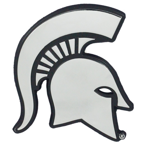 Michigan State University - Michigan State Spartans Chrome Emblem Spartan Primary Logo Chrome