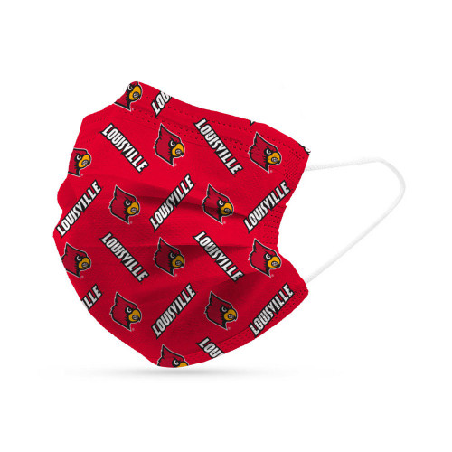 Louisville Cardinals Face Mask Disposable 6 Pack