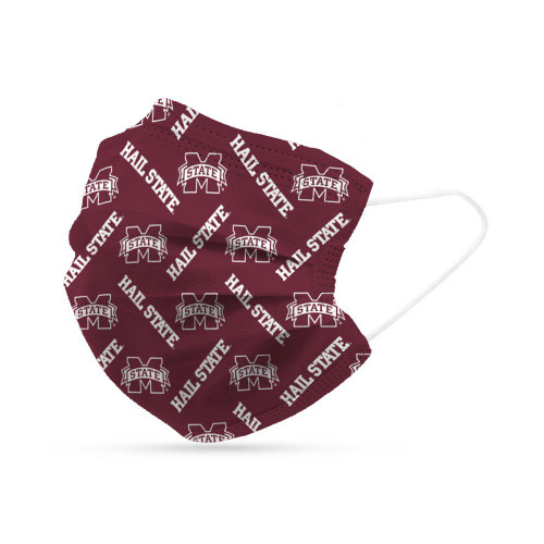 Mississippi State Bulldogs Face Mask Disposable 6 Pack