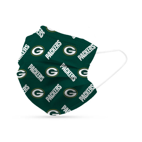 Green Bay Packers Face Mask Disposable 6 Pack