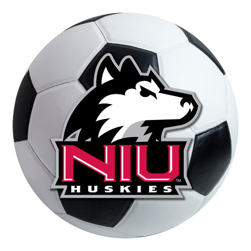 Northern Illinois University - Northern Illinois Huskies Soccer Ball Mat Huskey Dog NIU Huskies Logo White
