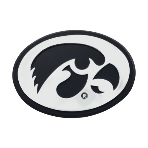 University of Iowa - Iowa Hawkeyes Chrome Emblem Tigerhawk Primary Logo Chrome