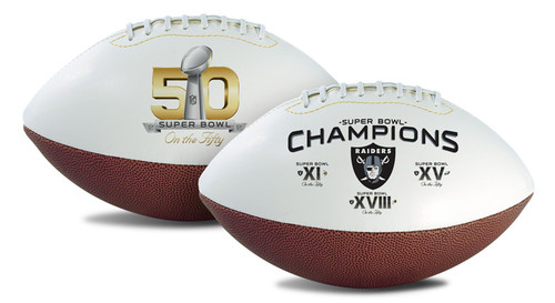 Las Vegas Raiders Football Full Size On The Fifty 3 Time Champ