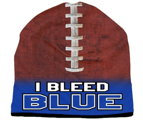 Beanie I Bleed Style Sublimated Football Royal Blue Design