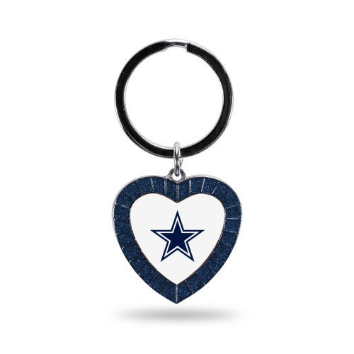 Dallas Cowboys Navy Rhinestone Heart Keychain