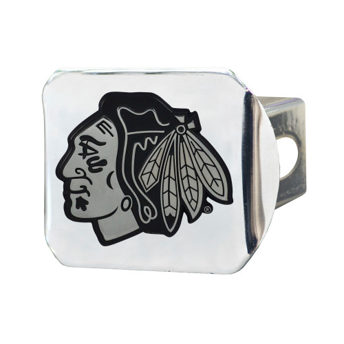 NHL - Chicago Blackhawks Hitch Cover - Chrome on Chrome 3.4"x4"