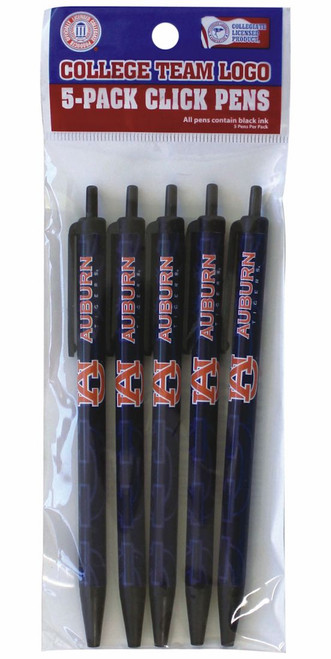 Auburn Tigers Click Pens 5 Pack