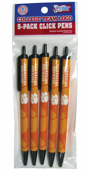Clemson Tigers Pens Click Style 5 Pack