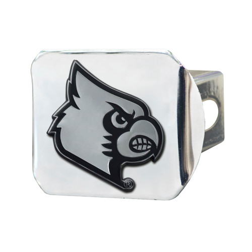 University of Louisville - Louisville Cardinals Hitch Cover - Chrome Cardinal Primary Logo Chrome