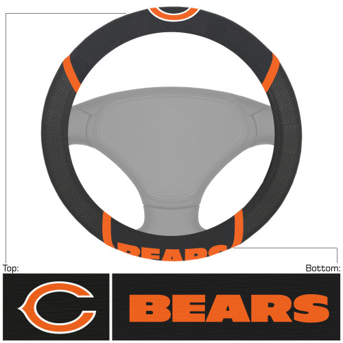 Chicago Bears Steering Wheel Cover  "C" Logo & "Bears" Wordmark Black