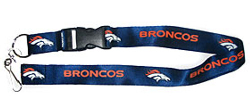 Denver Broncos Lanyard Breakaway with Key Ring Style Navy Design