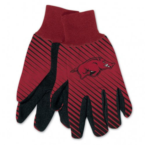 Arkansas Razorbacks Gloves Two Tone Style Adult Size