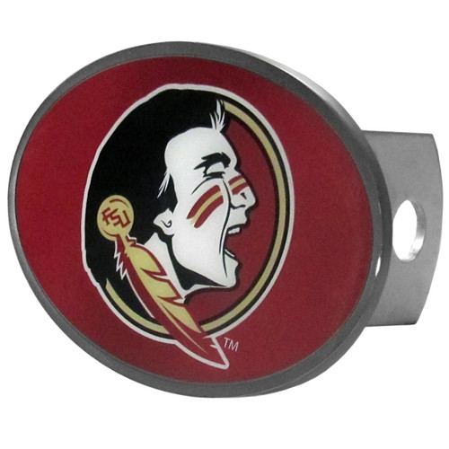 Florida St. Seminoles Oval Metal Hitch Cover Class II and III