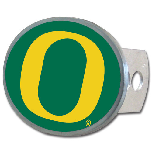 Oregon Ducks Oval Metal Hitch Cover Class II and III