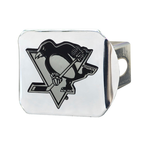 NHL - Pittsburgh Penguins Hitch Cover - Chrome on Chrome 3.4"x4"