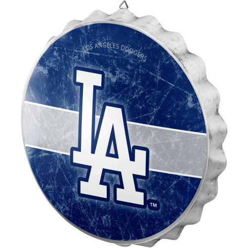 Los Angeles Dodgers Metal Distressed Bottle Cap Sign
