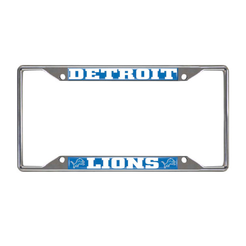 Detroit Lions License Plate Frame  "Lion" Logo & "Detroit Lions" Wordmark Blue