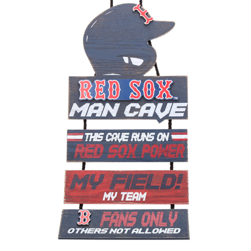 Boston Red Sox Man Cave Design Wood Sign