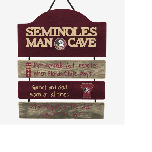Florida State Seminoles Man Cave Design Wood Sign