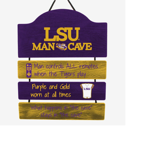 LSU Tigers Man Cave Design Wood Sign