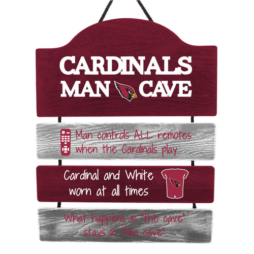 Arizona Cardinals Man Cave Design Wood Sign