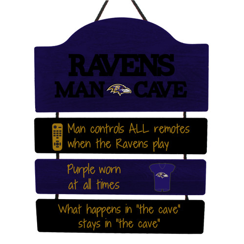 Baltimore Ravens Man Cave Design Wood Sign