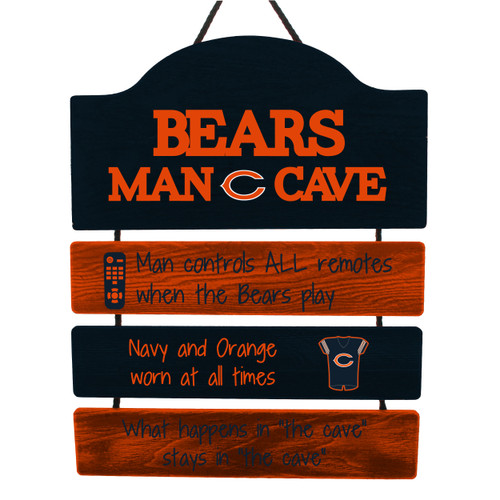 Chicago Bears Man Cave Design Wood Sign