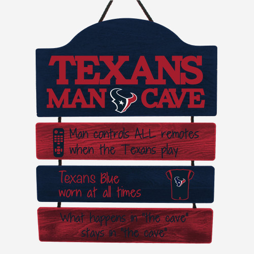 Houston Texans Man Cave Design Wood Sign