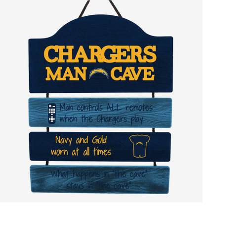 Los Angeles Chargers Man Cave Design Wood Sign