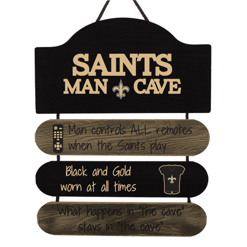 New Orleans Saints Man Cave Design Wood Sign