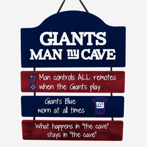 New York Giants Man Cave Design Wood Sign
