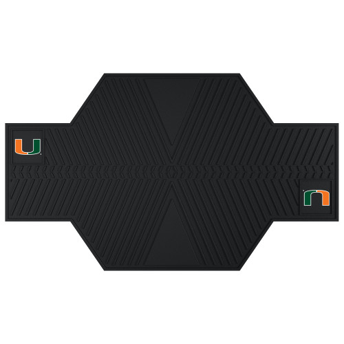 University of Miami - Miami Hurricanes Motorcycle Mat U Primary Logo Black
