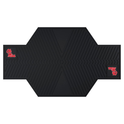 University of Mississippi - Ole Miss Rebels Motorcycle Mat "Ole Miss" Script Logo Black