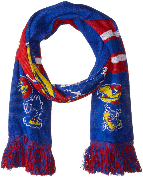 Kansas Jayhawks Scarf Colorblock Big Logo Design