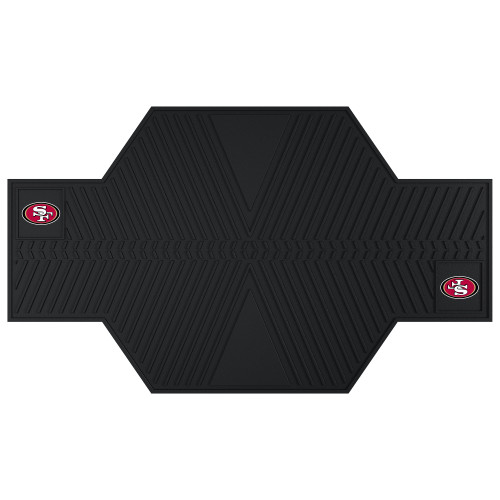 San Francisco 49ers Motorcycle Mat Oval SF Primary Logo Black