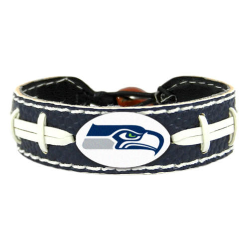 Seattle Seahawks Team Color Football Bracelet - Blue