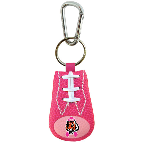 Cincinnati Bengals Keychain Breast Cancer Awareness Ribbon Pink Football